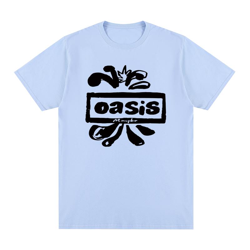 Oasi Band Logo Vintage T-shirt Rock Liam Gallagher British Music Albums Cotton Men T shirt New Tee Tshirt Womens Tops