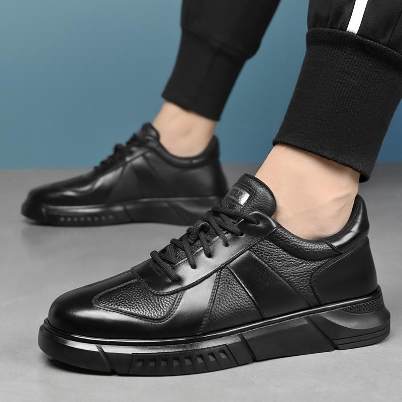 Fashion Men Formal Shoes Casual Business Leather Shoe British Style Student Business Black Lace Up Round To Comfort Outdoor Shoes Men