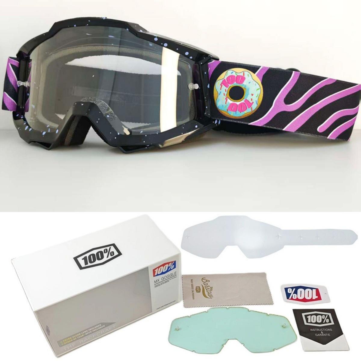 

Source Donut Downhill Bike Motorcycle Off-Road Outdoor Riding Harley Mask Ski Goggles Box Set-Black frame trans