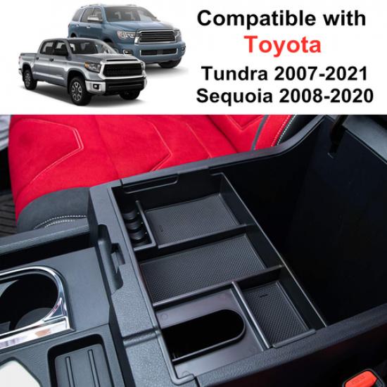 Fit For Toyota Tundra 14-21 Armrest Storage Box Central Console Tray Organizer