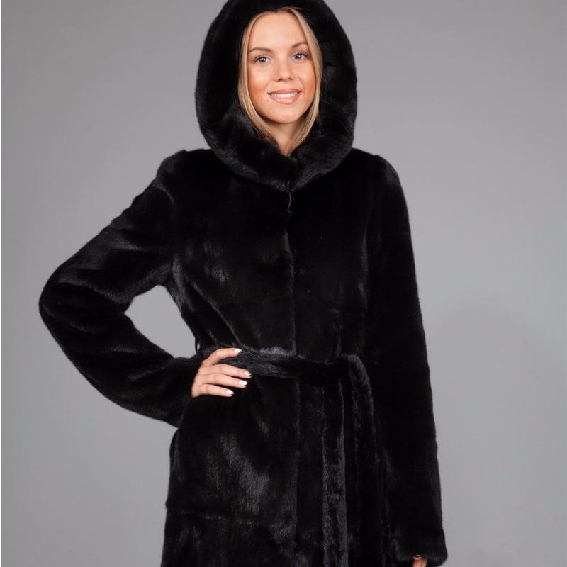 Women's Faux Fur Mid-Length Fluffy Overcoat - Mink, Rabbit, and Fox Fur Styles