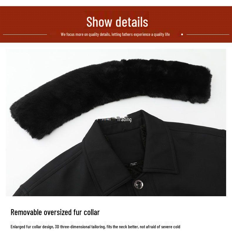 Men's Thick Warm Fleece-Lined Jacket, Short Cotton-Padded Coat for Autumn/Winter, Ideal for Middle-Aged and Elderly Dads.