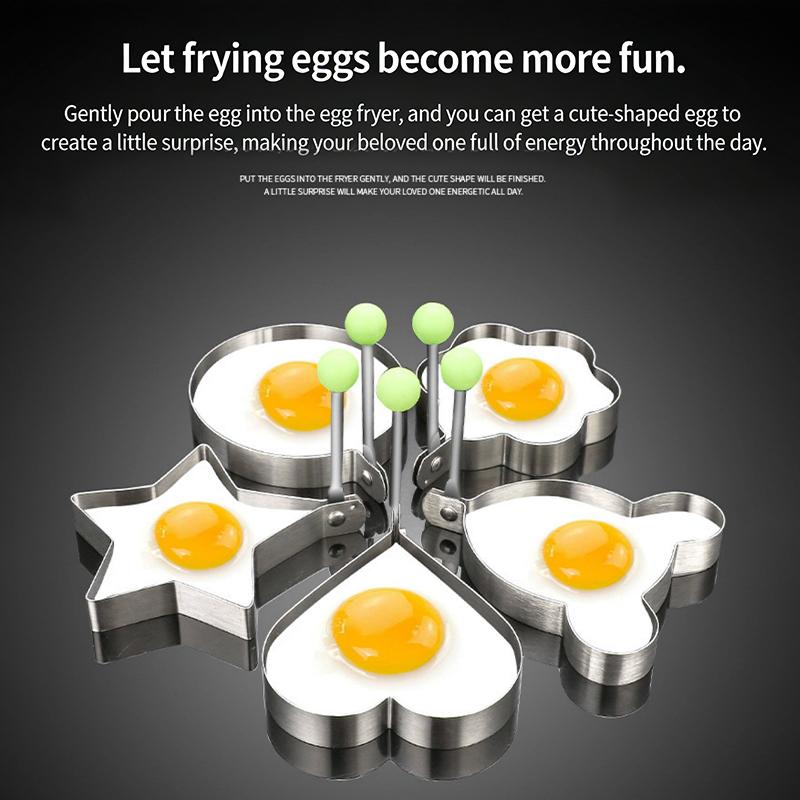 Stainless Steel Egg Frying Mold Diy Egg Frying Model Egg Frying Tool Heart-Shaped Mold Pancake Maker