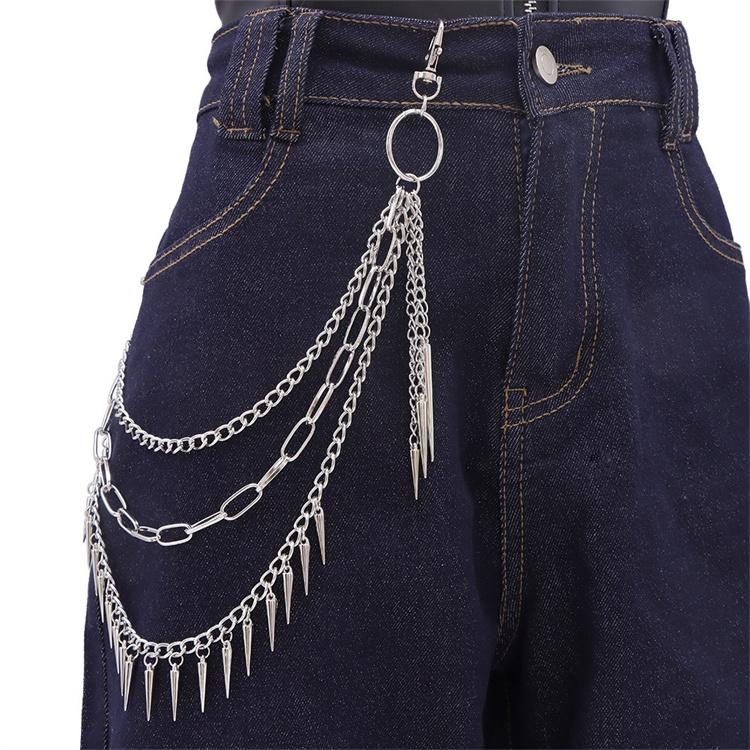 Punk Rock Metal Pants Waist Chain Men Women Key Chain Big Ring Wallet Keychain Jeans Unisex Hip-hop Jewelry Gift