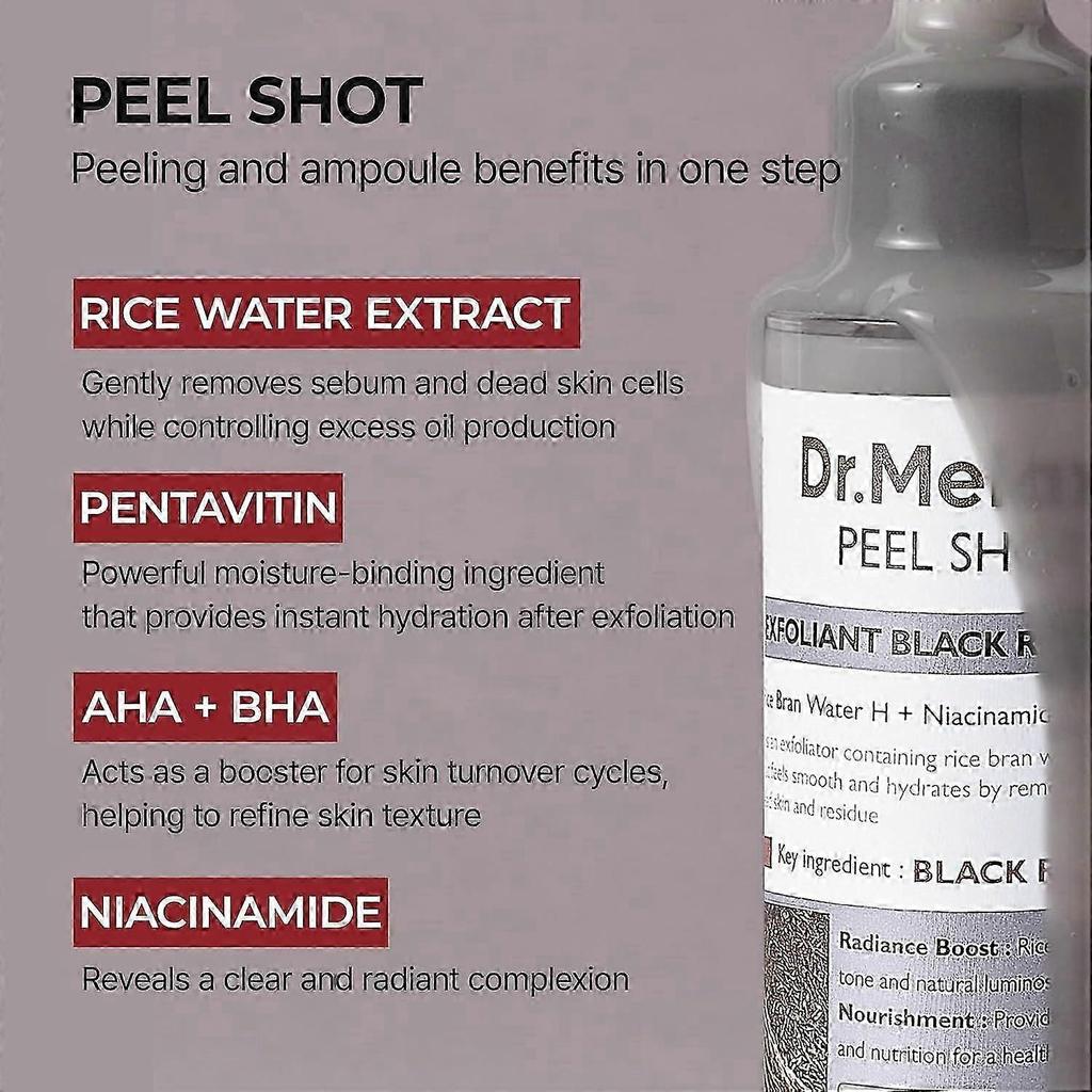 Peel Shot Glow Rice Ampoule Duo White Rice ampoule+Black Rice Ampoule Soft Exfoliating Face and Body Scrub Dead Skin Cells, Blackheads Remover for All