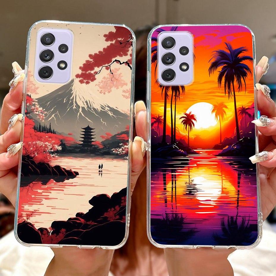 Modische Malerei Hülle Für Samsung Galaxy A72 A52 A52s 5G Weiche Silikon TPU Handyhüllen Für Samsung A72 A52 A52s Hüllen Stoßfänger