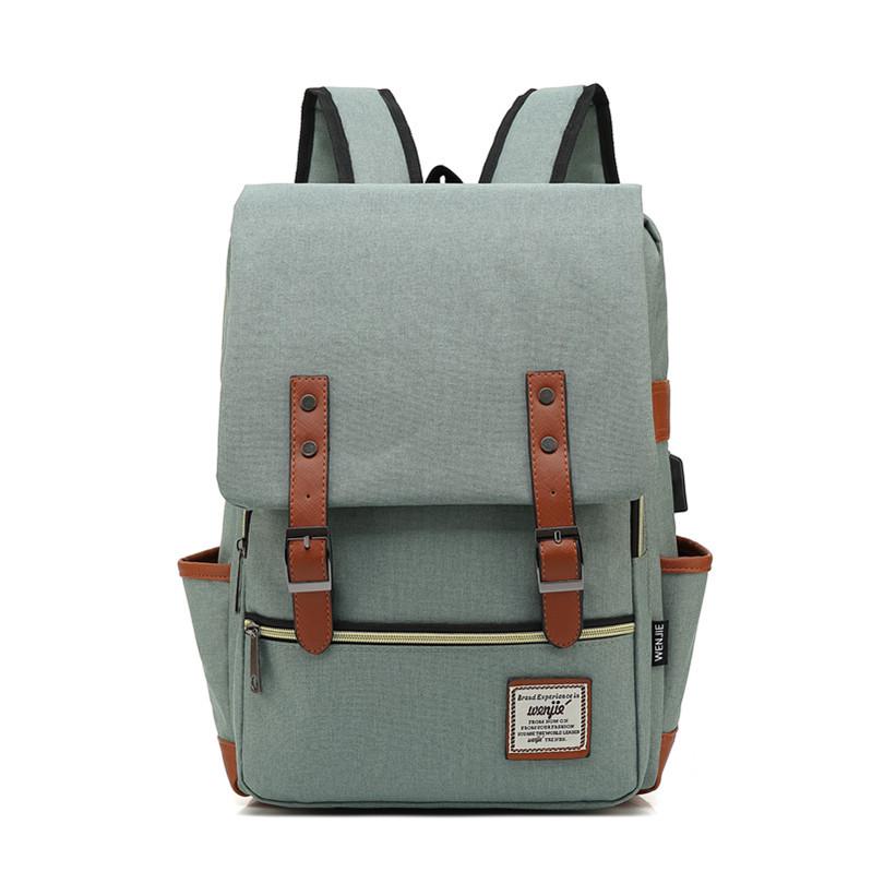 Retro Canvas USB Travel Backpack for Men and Women
