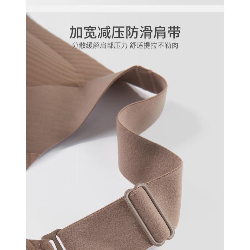 Women Ribbed Wireless Bra V Neck Wide Comfortable Straps Seamless Lingerie