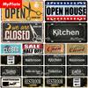 MyPlate OpenClosed Metal Sign Vintage Licenses Plate Shop Tin Sign Bar Decor Plaque Wall Decor BarberKitchenToilet Sign