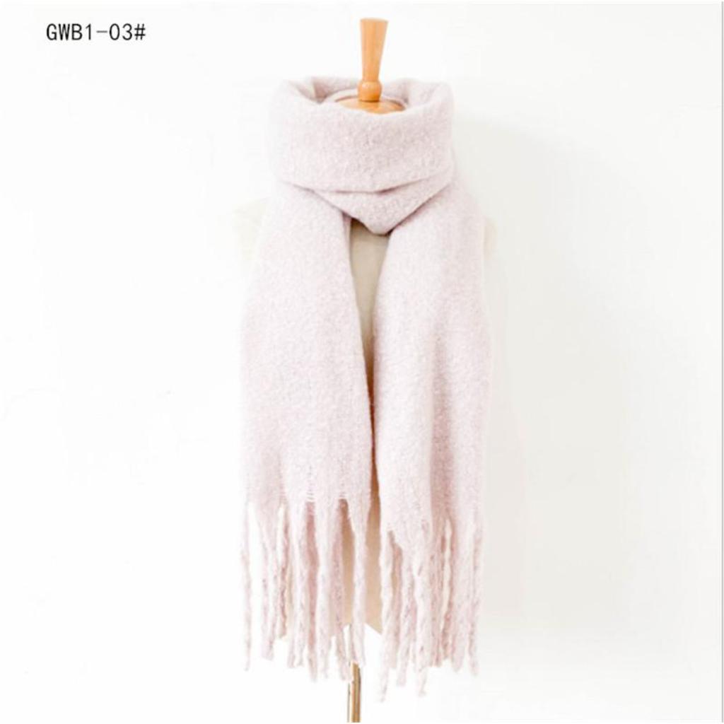 Luksusowy kaszmirowy jasnozielony damski jednolity szalik zimowy szal i otulacz bandana pashmina frędzle damski gruby koc