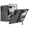 For Samsung Galaxy Z Fold 8 Wide Case Ultra-Thin Matte Magnetic Wireless Charging Folding Hinge Bracket with Tempered Film Cover
