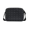 MCM Aren Klassischer Monogramm-Print Verstellbarer Schultergurt Beschichtetes Canvas Und Leder Mittlere Umhängetasche Unisex Umhängetasche Schwarz MMRDSTA01BK001