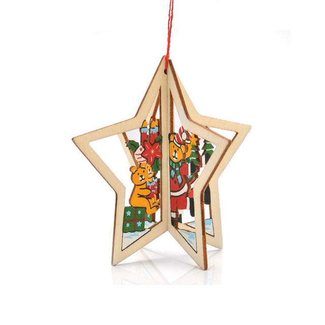 

1 шт. 3D рождественский орнамент деревянный снеговик Рождественская елка подвесные подвески колокольчик рождественские украшения детская погремушка