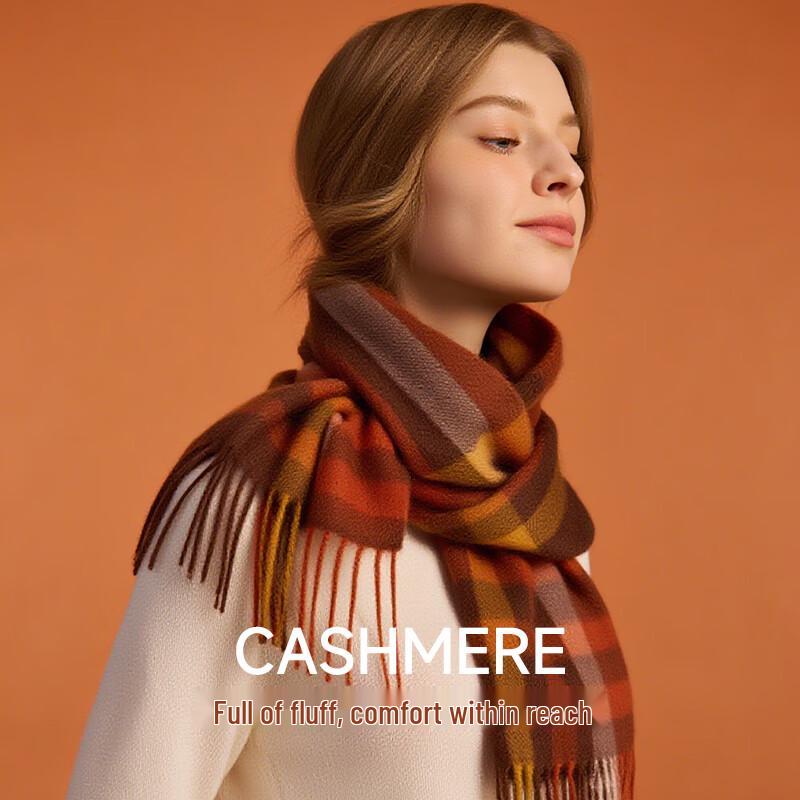 Hengyuanxiang Damen Kaschmirmischung Karoschal Shawl