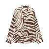 Women's Clothing Popular Fashion Zebra Pattern Printed Shirt + Trousers Set