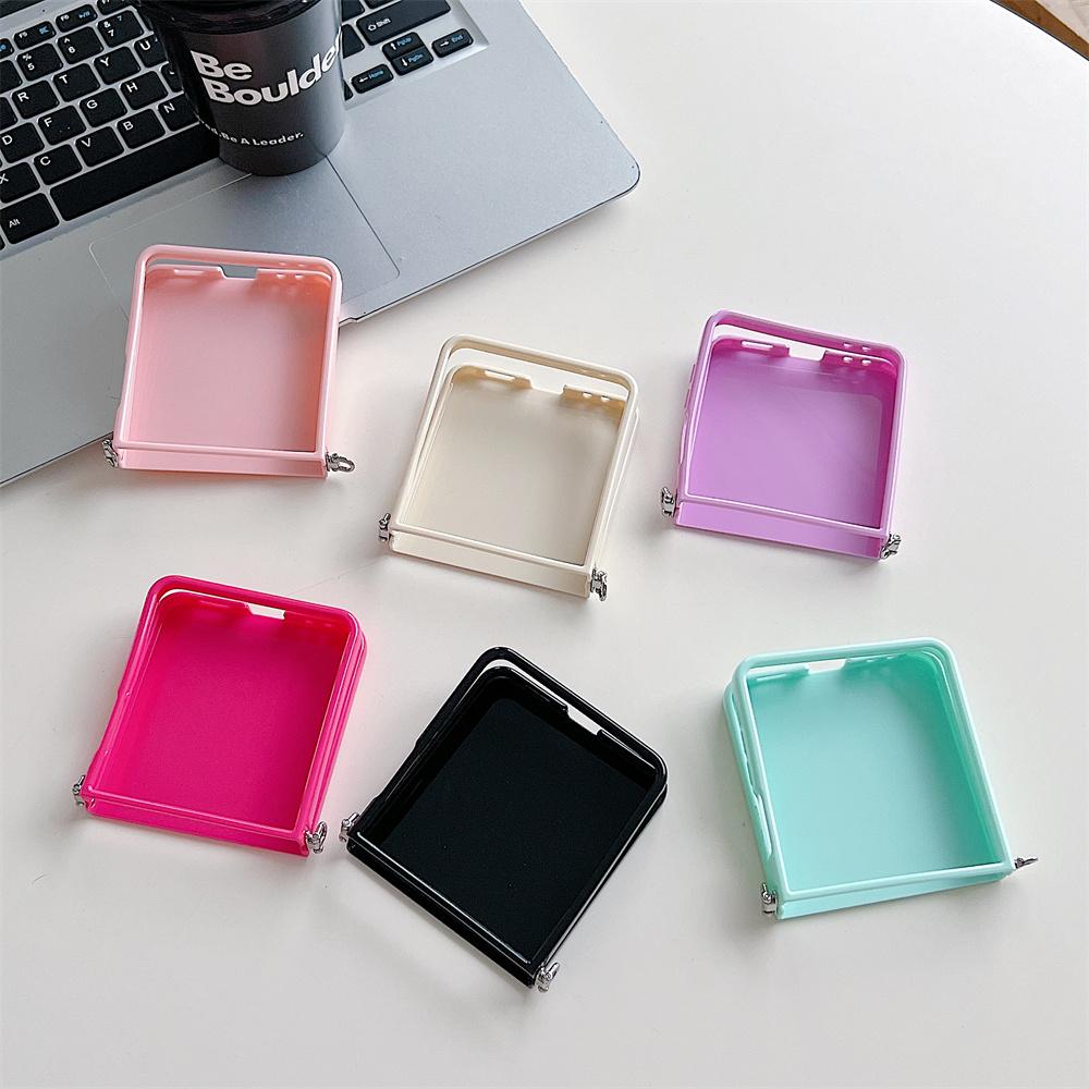 Candy Solid Color Glossy Case for Samsung Galaxy Z Flip 7 6  4 3 Zflip Flip7 Ultra Slim Soft TPU Shockproof Back Cover