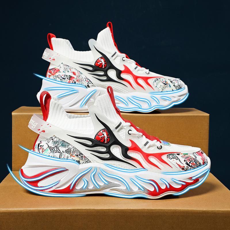 Modische Trendige Herren Freizeit Sportschuhe für Paare Mesh Atmungsaktiv Ultraleicht Stoßdämpfend Rutschfest Herren- und Damen Sportschuhe