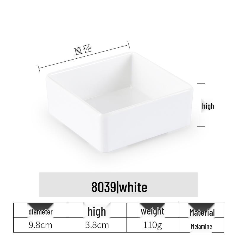 Imitation Porcelain Melamine Dipping and Snack Dish for Restaurants