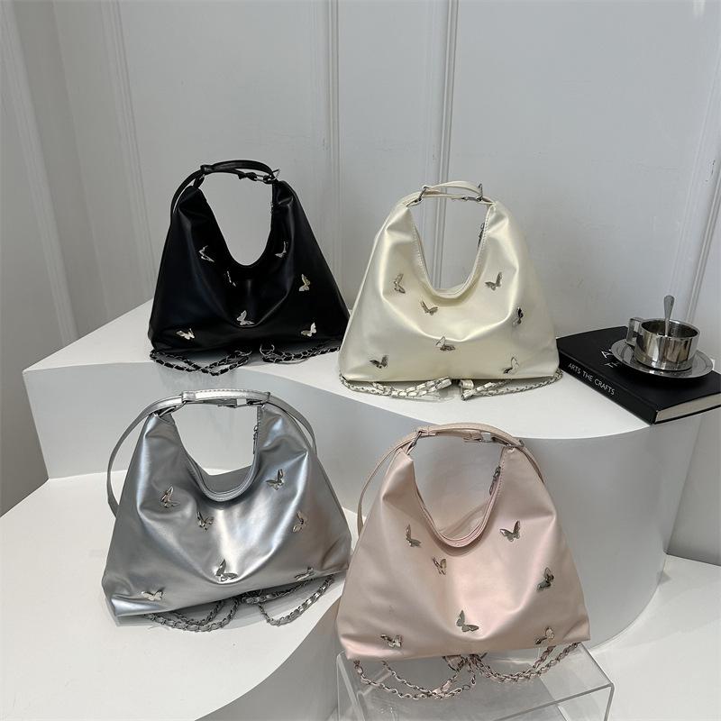 Casual Shoulder Large Capacity Solid Color 2025 New Summer Butterfly Fashion Commuting Single Shoulder Underarm Crossbody Bag