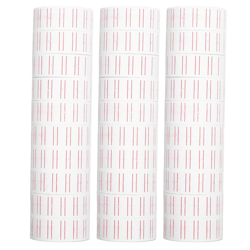 30 Rolls 15000Pcs Labels Price Stickers Single Row Tag Paper for MX5500 Gun Labeller 21x12mm