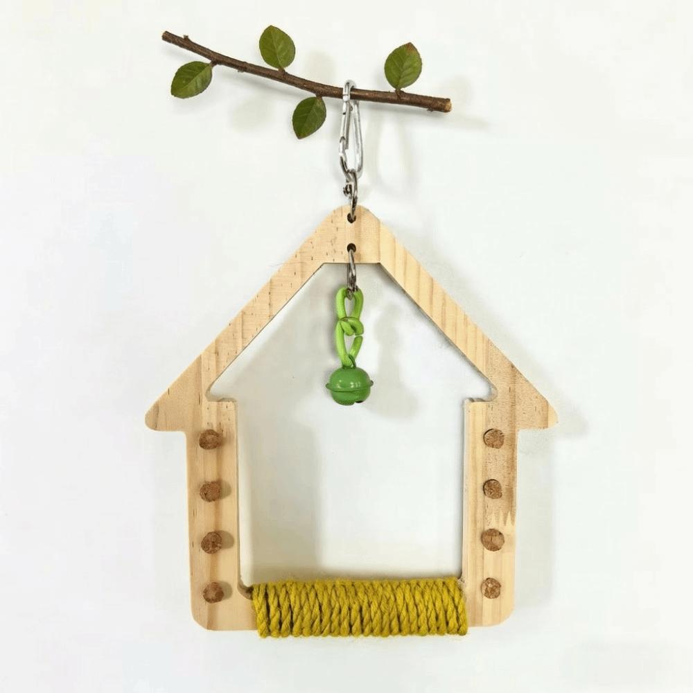 Wear Resistant Parrot Swing Toy Wooden Interactive Bird Toy Parrot Play Rack  Beak Sharpening