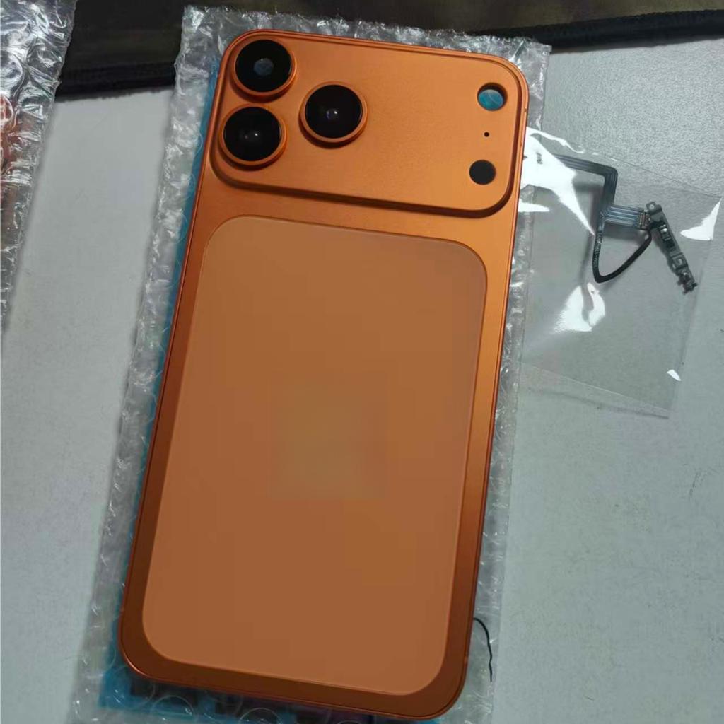 Pouzdro konvertoru Pro iPhone 11 až 17Pro 6,1 palce Náhradní zadní kryt Pro 11 Jako 17Pro Oranžový Upravený podvozek S krytem