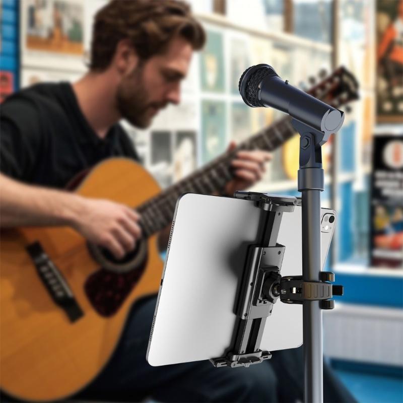 Universeller Fahrrad-Tablet-Handyhalter mit voller Rotationsmöglichkeit für 4,7-9,6 Zoll Bildschirme, verstellbarer Winkel