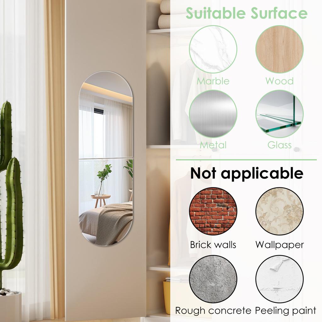 Self-adhesive Mirror Stickers Acrylic Decal Decoration Living Room Soft Plastic Mirror Sheets Home DIY Self-adhesive Mirror