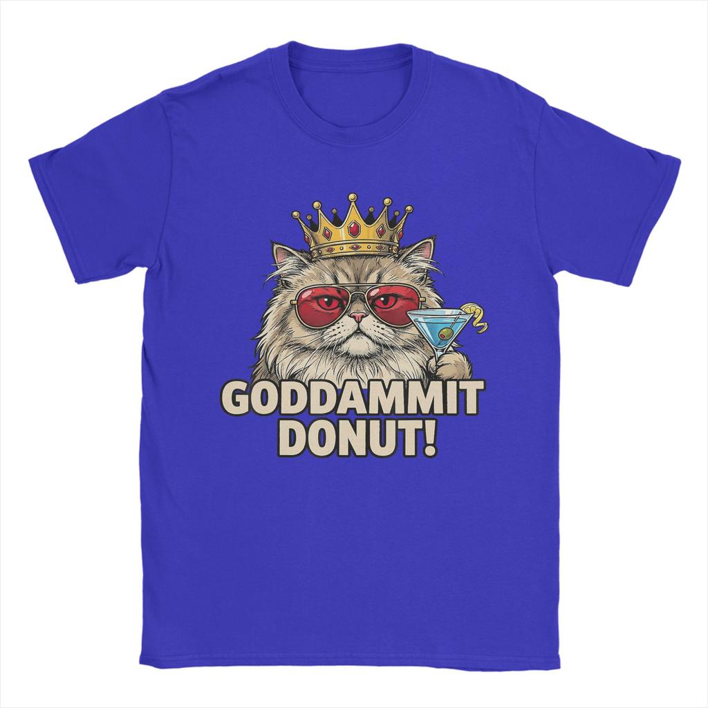 Donut Princess Cat Meme TShirt Summer  Harajuku TShirts Man Cotton O Neck Oversized Tees Short Sleeves Street Style Tshirt