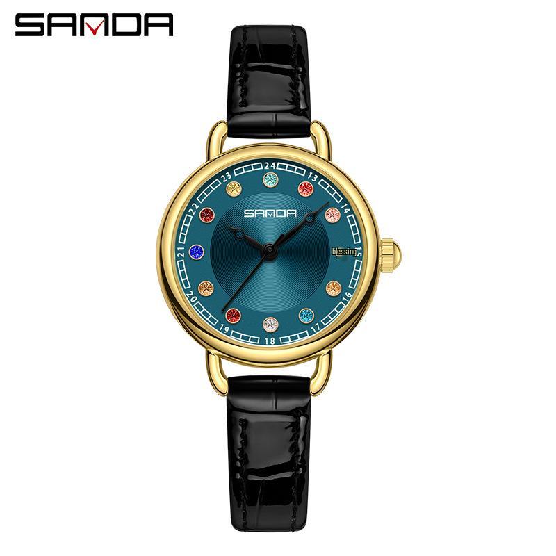 Sanda Fashion Birthstone Women s Retro Diamond Quartz Watch