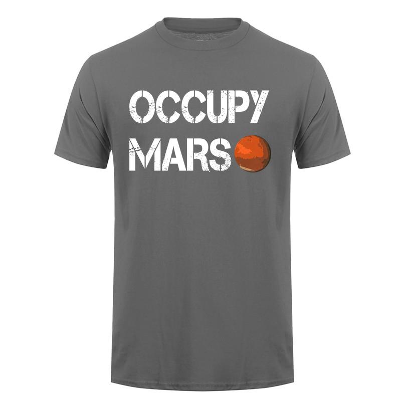Occupy Mars T Shirt Unisex Space Mars Planet Graphic Tee Astronaut Universe Future Exploration Casual Short Sleeve Shirt Da105
