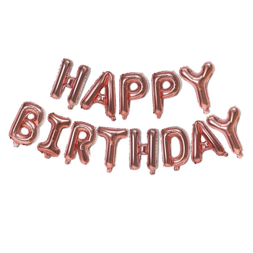 16-inch Happy Birthday Letter Balloon Set - Aluminum Film Birthday Decorations