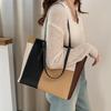 Color Block Tote Bag Large Capacity Handbag Stylish Commuter Shoulder Bag Tote Purse for Women Work Daily Life Parties Dating