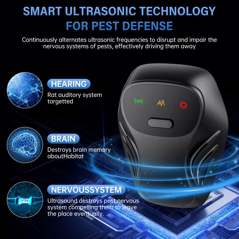 Three-Speed Electronic Ultrasonic Pest Repeller for Mosquitoes and Rats