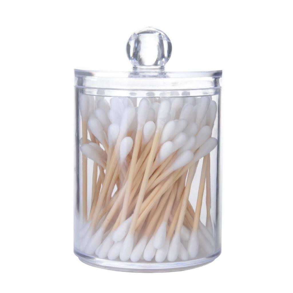 Cotton Swab & Cosmetic Storage Box - Transparent Acrylic Jewelry & Hairpin Organizer