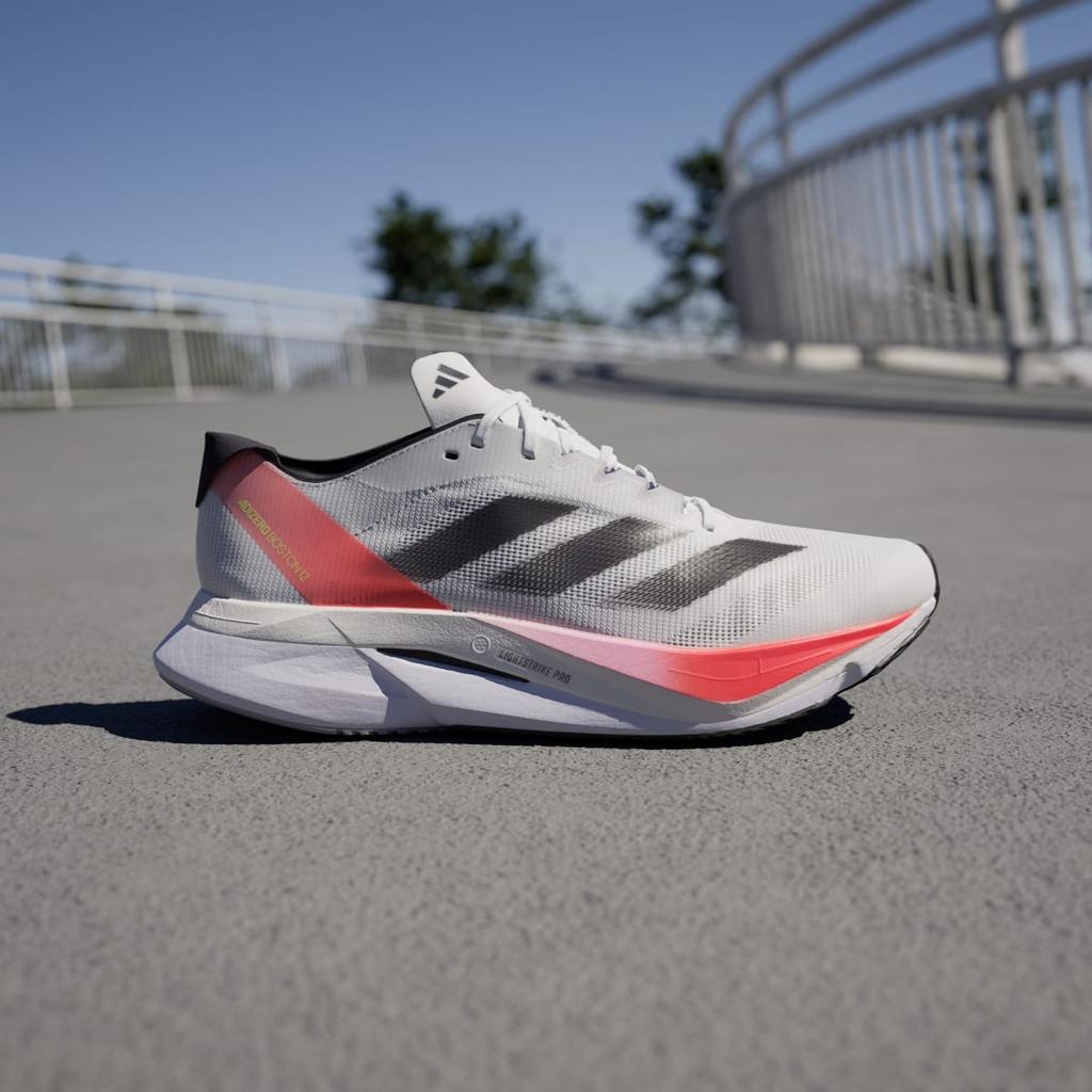 adidas Adizero Boston 12 IF9210 Men's Performance Sports Shoes Cloud White / Aurora Met. / Solar Red