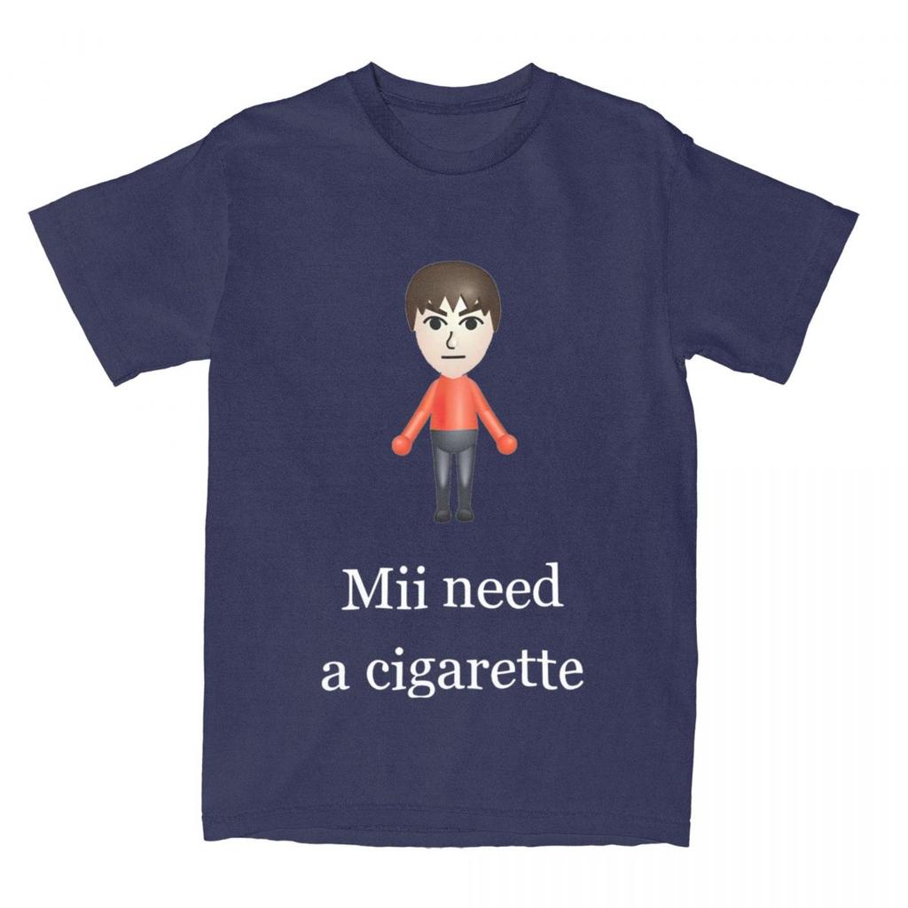 Camiseta Gráfica Mii Necesita Un Cigarrillo para Hombre y Mujer Ropa Moda 100% Algodón Camisetas Mii Brawler Camiseta Ropa Estampada