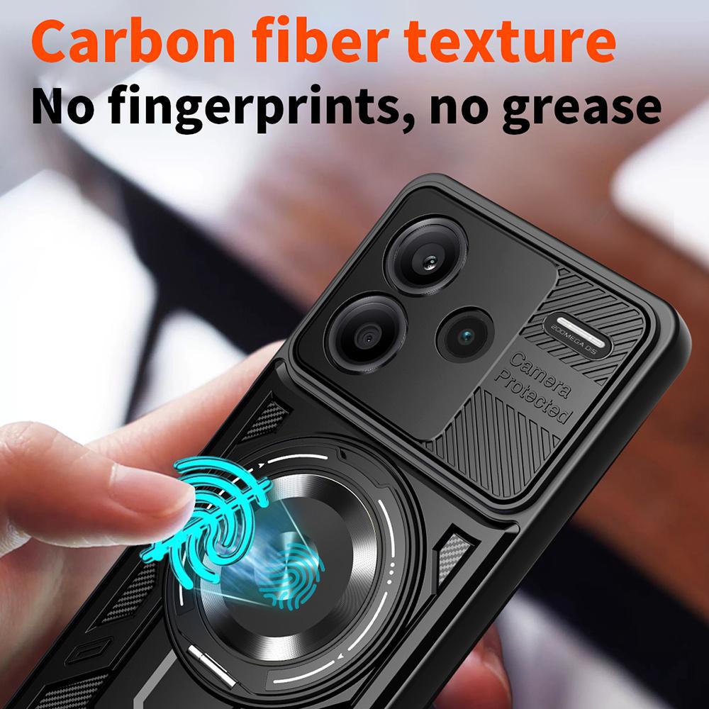 For Xiaomi Redmi Note 13 Pro+ 5G Magnetic Case Rotating Kickstand TPU+PC Phone Cover