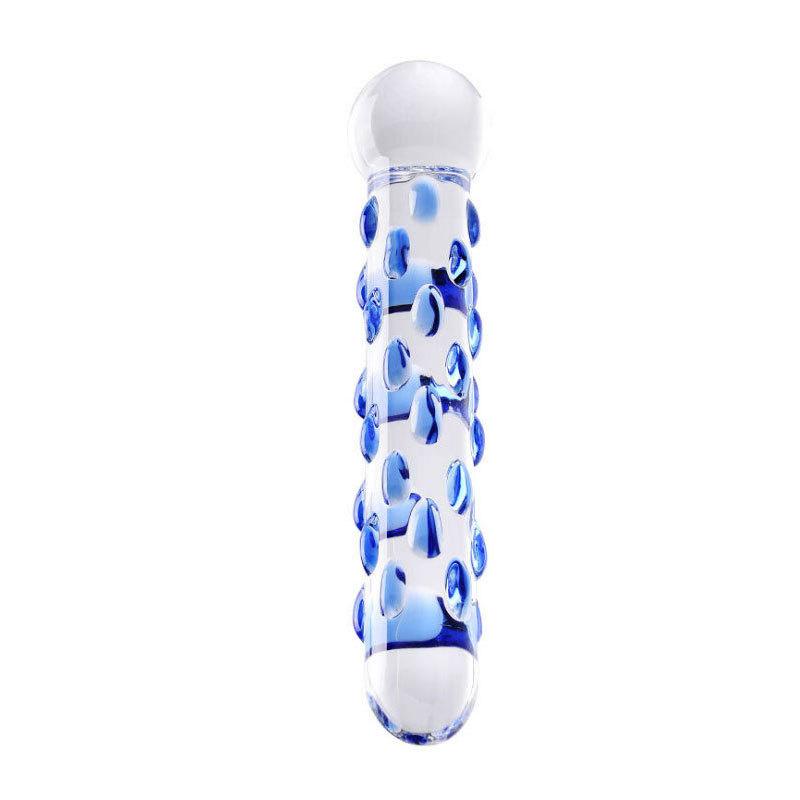 Männlich und weiblich mit Glaskristalldildo, hinterer Analplug, Stimulation durch beheiztes Masturbations-Alternativspielzeug