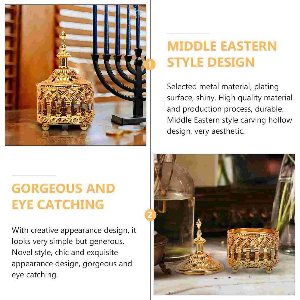 Arabischen Räuchergefäß Weihrauch Brenner Hause Halter Metall Desktop Decor Einzigartige Ornament Dekoration Haushalt Aroma Herd