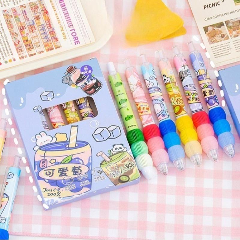 16Pcs Cartoon Neutral Pen Ballpoint Pen Writing Stationery Soft Touch Quick Drying Professional Pen Office Supplies Gifts
