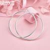 925 Sterling Silver 50mm Circle Fashion Pierced Earrings Wedding Gift Jewelry