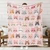 1pc Comfortable Flannel Blanket with Cat Pattern Background, Suitable for Home Decoration And Year-Round Use! Soft And Breathable, Made of 100% Polyes