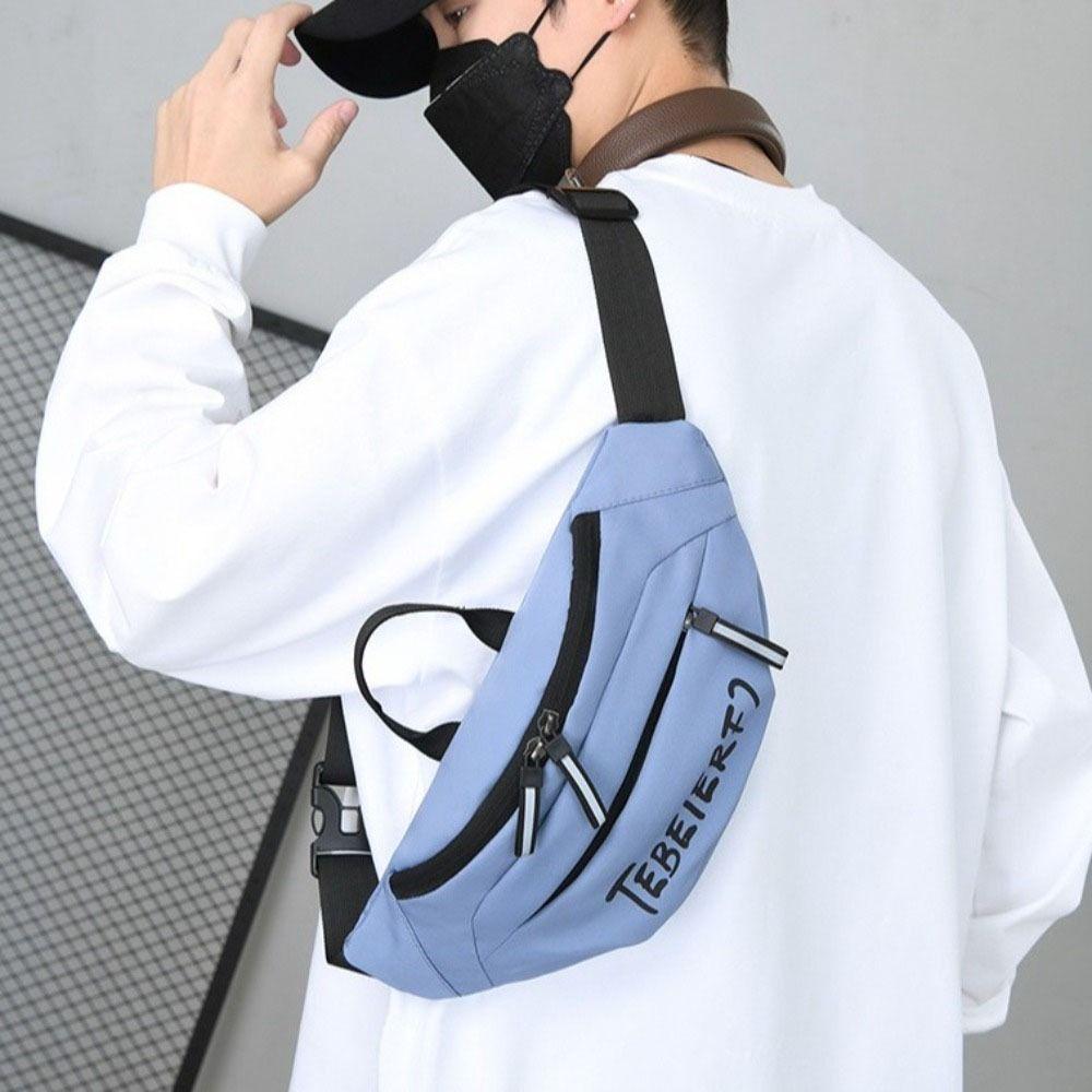 

Nylon Outdoor Waist Bag Large Capacity Sports Walking Bag Simple Men Chest Bag Motorcycle синій