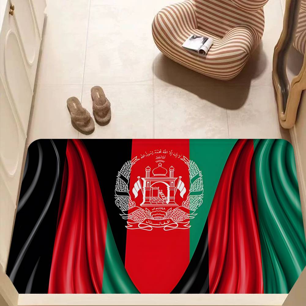 Tappetino da Bagno Tappetino d'Ingresso Antiscivolo Decorazione Stanza Bambini Camera da Letto Balcone Tappeto Soggiorno Bandiera Afghanistan Afghan Anime