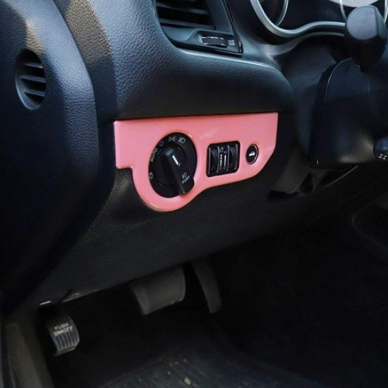 Pink Headlight Switch Panel Decor Cover Trim for Dodge Charger 10+ Challenger15+