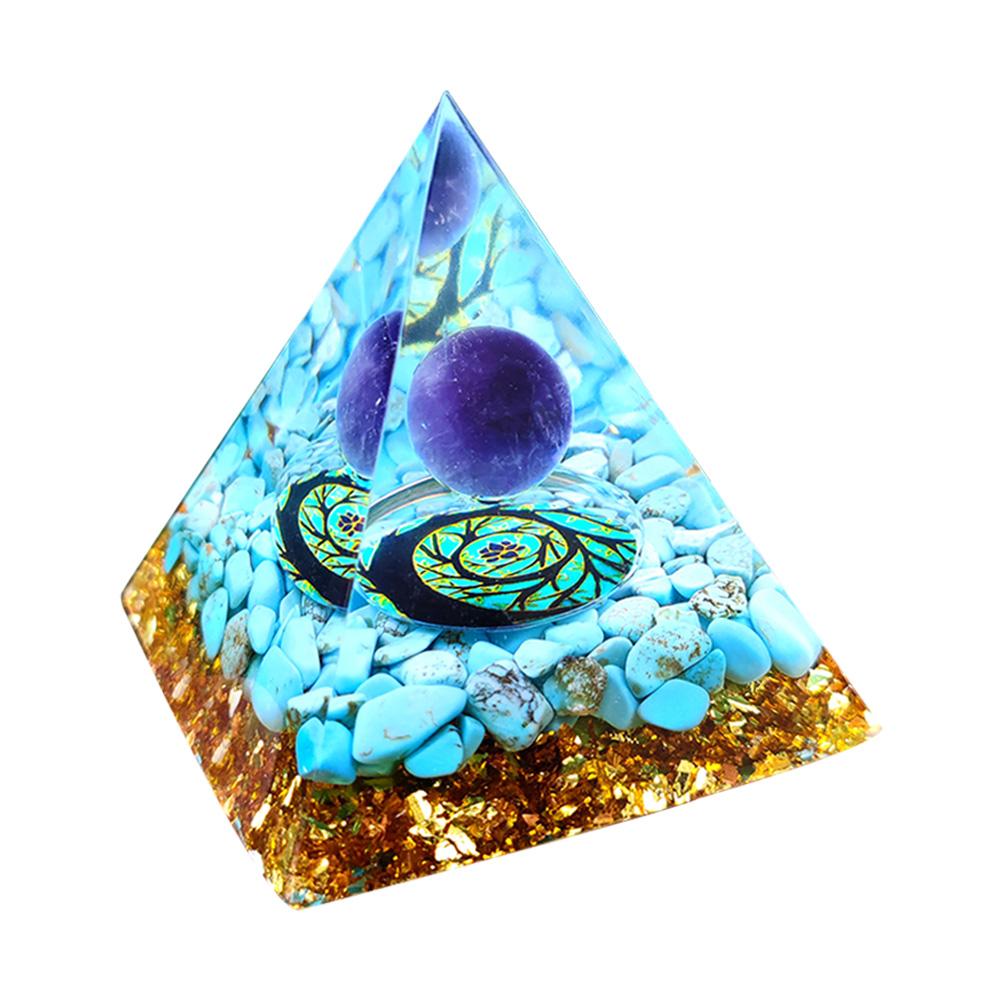 Naturstein Orgonit Pyramide Heilkristalle Energie Reiki Chakra Multiplikator Amethyst Meditation Glücksbringer Sammelstein Kunst