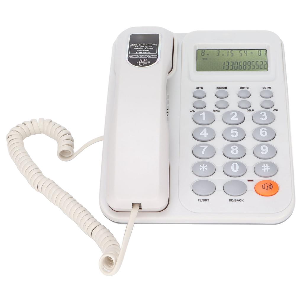 KXT2027CID Corded Telephone Caller ID Semi Hands Free 24 Ringtones Fixed Landline Phone with Display for Office
