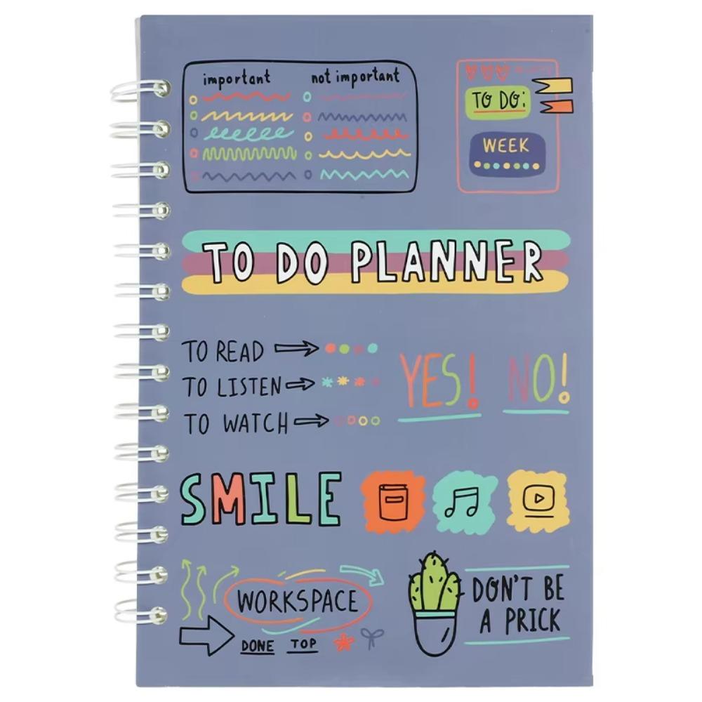 

128 Pages Planner Daily Organizers Undated 180° Lay-Flat Notebook School Office фиолетовый