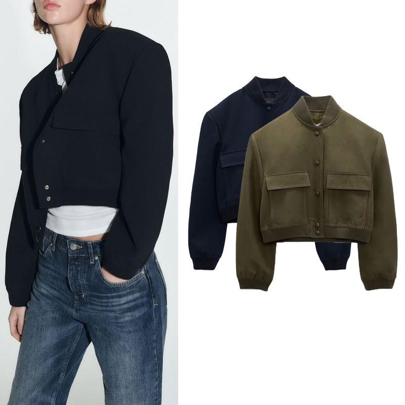 Za Fall New Arrival Large Loose Pockets Pilot Jacket Outwear 2921310 2945187 7712187